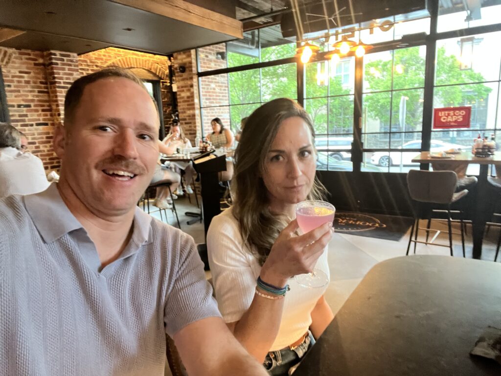 Couple sitting in a cafe